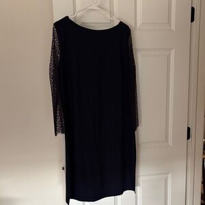 Elegant Black Lace Sleeve Dress